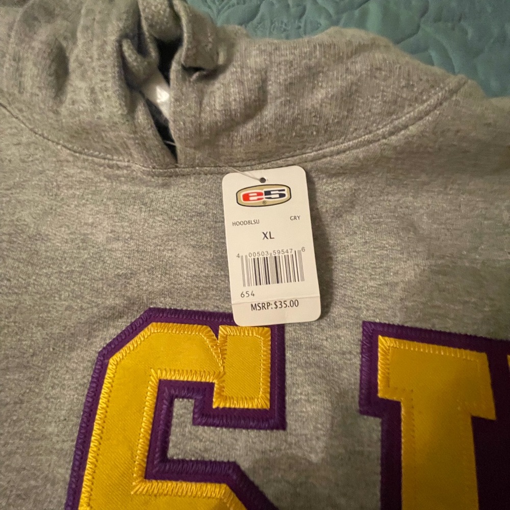 Mens LSU gray sweatshirt hoodie